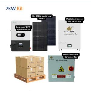 Luxpower SNA-US-12K Kit – Maple Leaf 570W Panels | 48V 14.34kWh Moose Battery | Solar Power Kits for Home, Cabin & Off-Grid