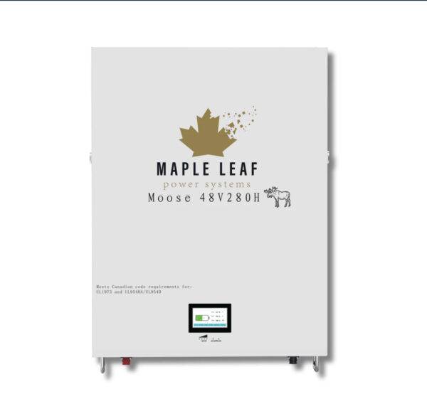 Maple Leaf 14.34KW 48V 280A MOOSE Wall-mounted Lithium Batteries (LiFePO4) – LCD Touchscreen | W/ Heater & Cables | UL1973-UL9540A, UL9540 Certified