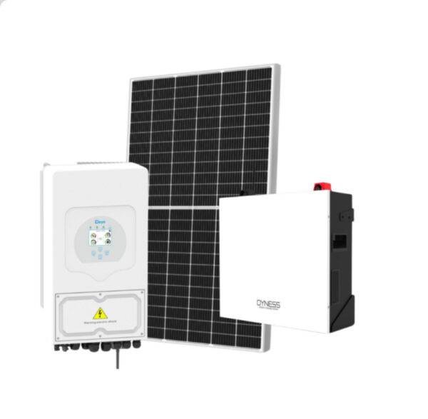 1 x 5kw Deye Hybrid inverter 1 x Dyness BX51100 (5.12kWh) – Lithium-ion Battery 6 x 460w Tier 1 Mono Solar Panels All Switchgear and cabling included 10 YEAR WARRANTY ON INVERTER & BATTERY WHEN INSTALLED TOGETHER