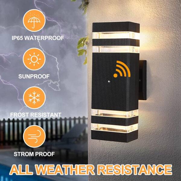 BOXCUPIN Dusk to Dawn Sensor Outdoor Wall Lights 4 Pack, Up and Down Lights Outdoor Wall Sconces, Aluminum Waterproof Outside Lights for House Porch Hallway Patio Garage - Image 6