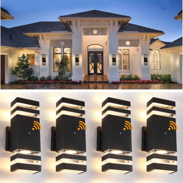 BOXCUPIN Dusk to Dawn Sensor Outdoor Wall Lights 4 Pack, Up and Down Lights Outdoor Wall Sconces, Aluminum Waterproof Outside Lights for House Porch Hallway Patio Garage - Image 8