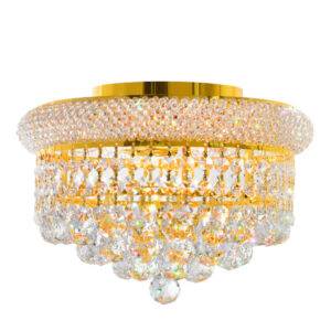 CWI Lighting Empire 12 inch 3 Light Flush Mount with Gold Finish