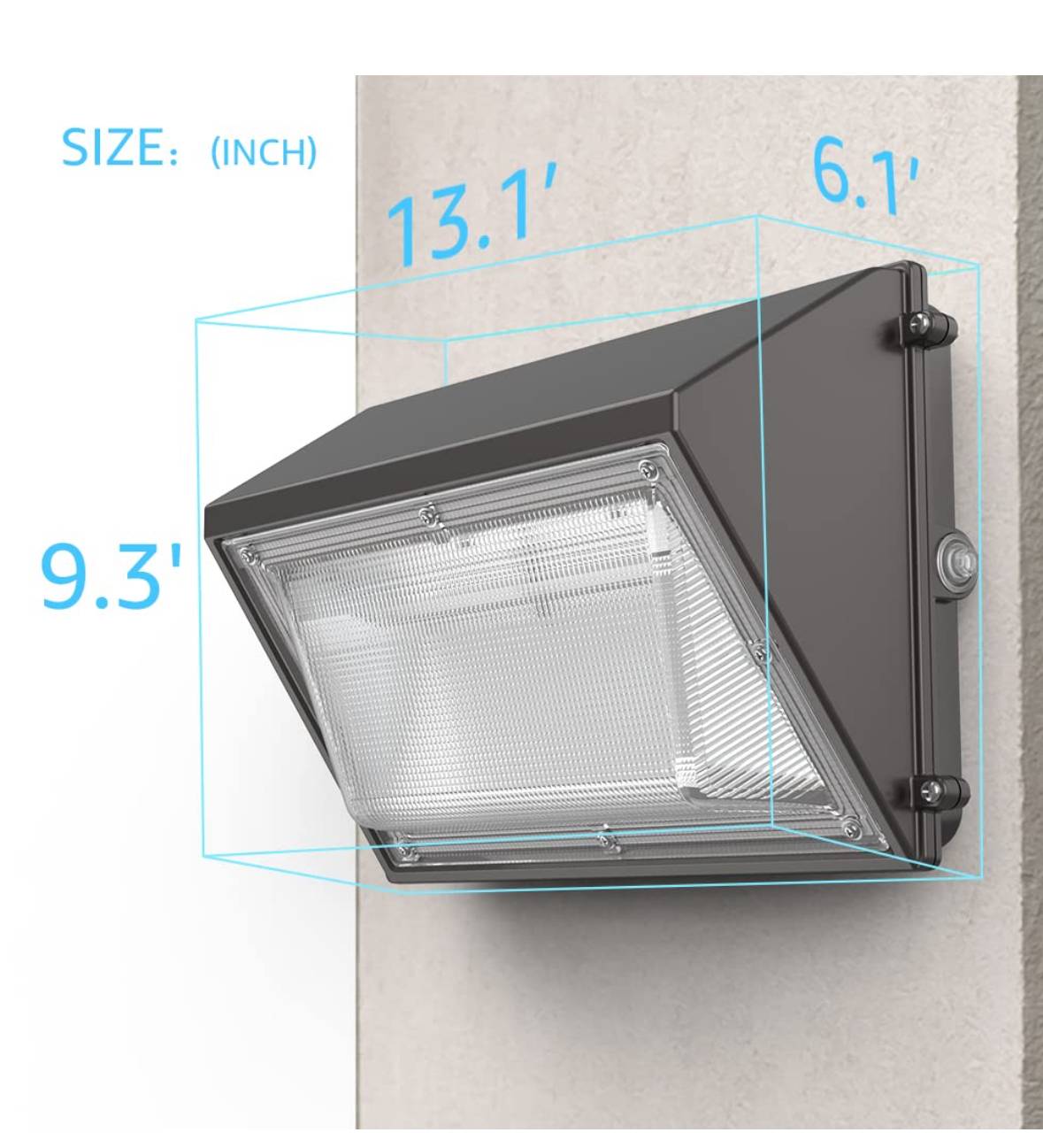 HYPERLITE 70W LED Wall Pack with Dusk-to-Dawn Photocell, Ideal Adjustable Security Lights Outdoor for Barn Yard Garage Shop Factory ETL Listed
