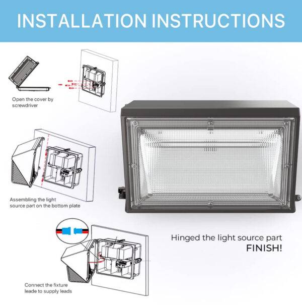 HYPERLITE 70W LED Wall Pack with Dusk-to-Dawn Photocell, Ideal Adjustable Security Lights Outdoor - Image 3