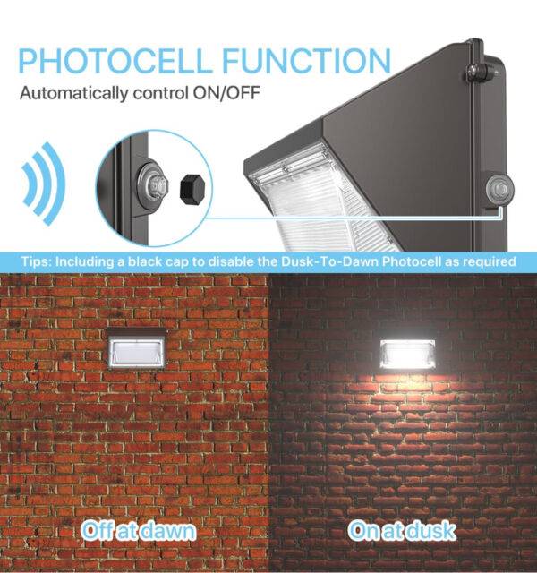 HYPERLITE 70W LED Wall Pack with Dusk-to-Dawn Photocell, Ideal Adjustable Security Lights Outdoor - Image 4