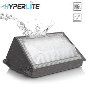 HYPERLITE 70W LED Wall Pack with Dusk-to-Dawn Photocell, Ideal Adjustable Security Lights Outdoor for Barn Yard Garage Shop Factory ETL Listed