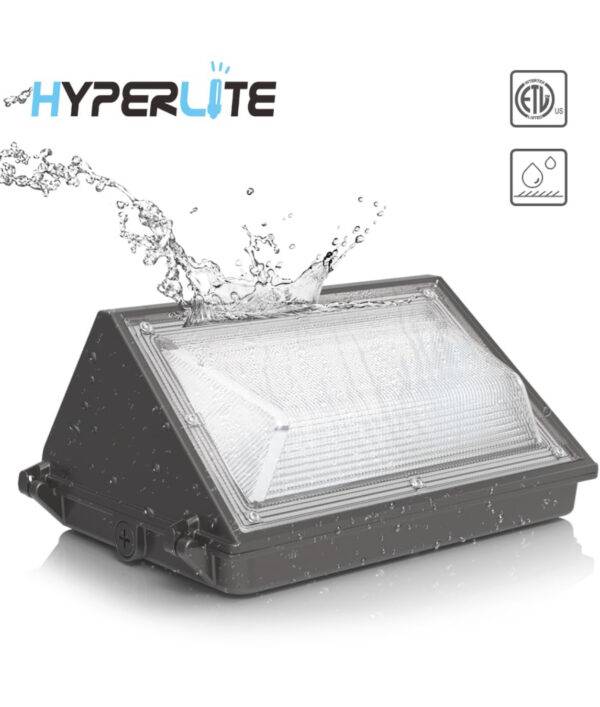 HYPERLITE 70W LED Wall Pack with Dusk-to-Dawn Photocell, Ideal Adjustable Security Lights Outdoor