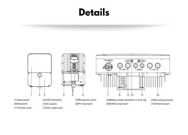 Growatt MIN 10.0kW - Single Phase Storage Hybrid Inverter | MIN 10000TL-XH US (WIFI/LAN+TIGO) - Image 5